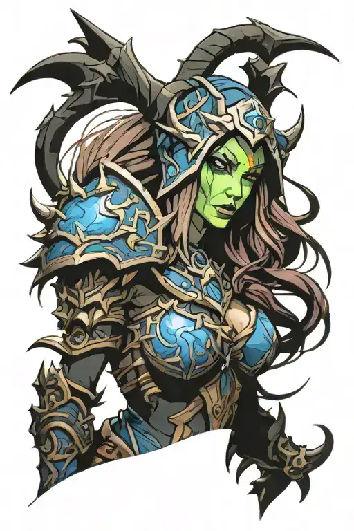 Warcraft Sylvanas Windrunner Colored Wow