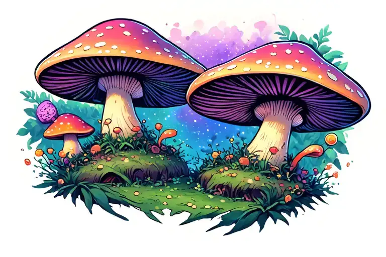 Stoned Mystical Creatures In A Mushroom Land