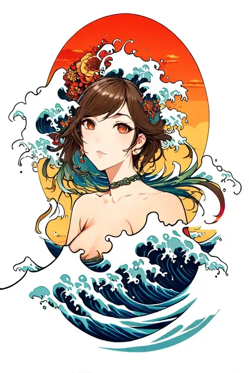 Japanese Waves Crashing