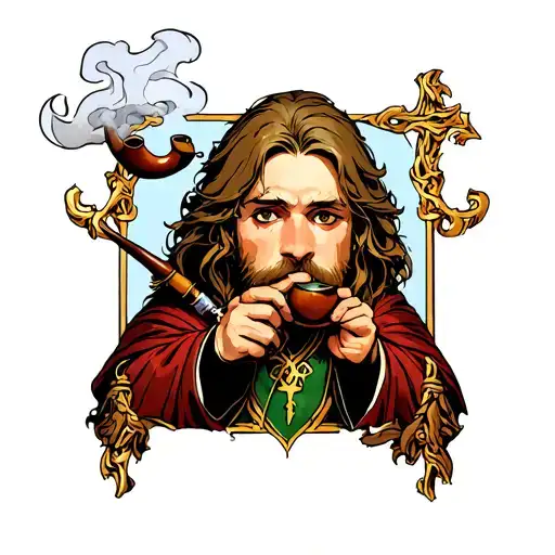 Merry And Pipelines Smoking A Pipe Lord Of The Rings