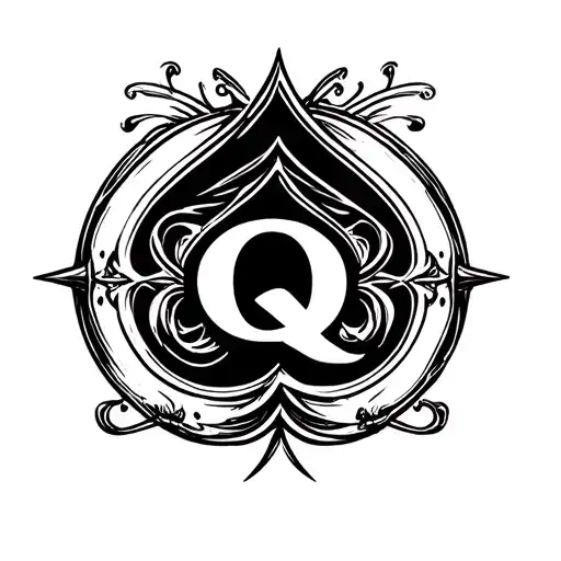 Spade With A Q In The Center