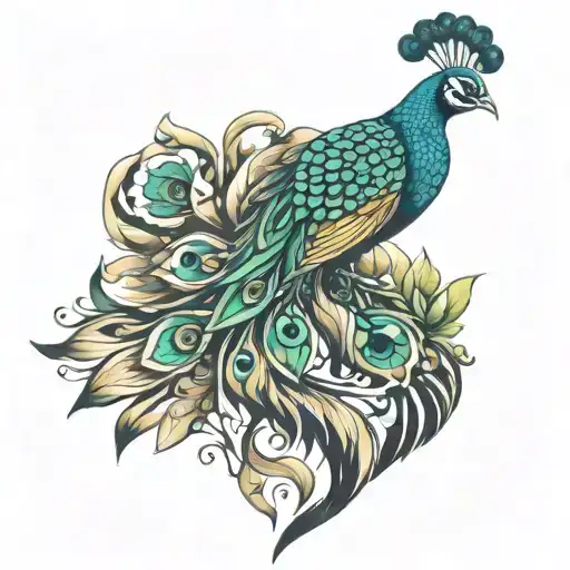 Peacock Head Tattoo Design