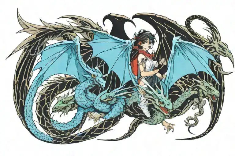 3 Big Dragons And Two Small Lizards Wearing Fake Wings