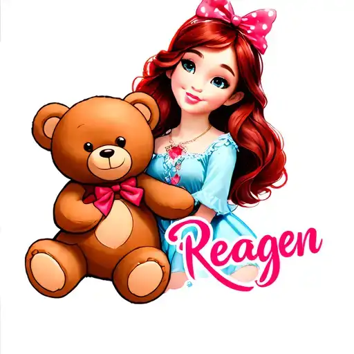 Full Body Baby Disney Wendy With A Teddy Bear And The Name Reagen