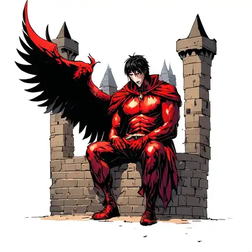 Guts Sitting On Castell Wall