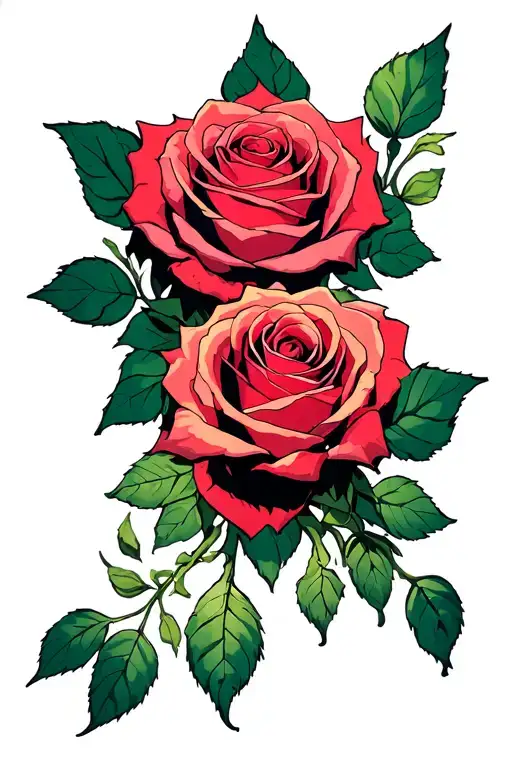 Roses Going Down 4Arm