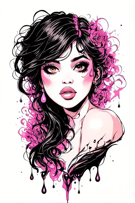 Tear Drop Falling Turning Into A Black Woman