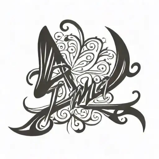 Tamia Cursive Name Tattoo Design