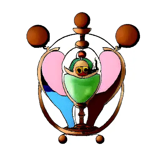 An Hourglass With Merry And Sonny From One Piece Inside