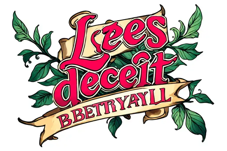 Tattoo With The Words Lies Deceit Betrayal Included