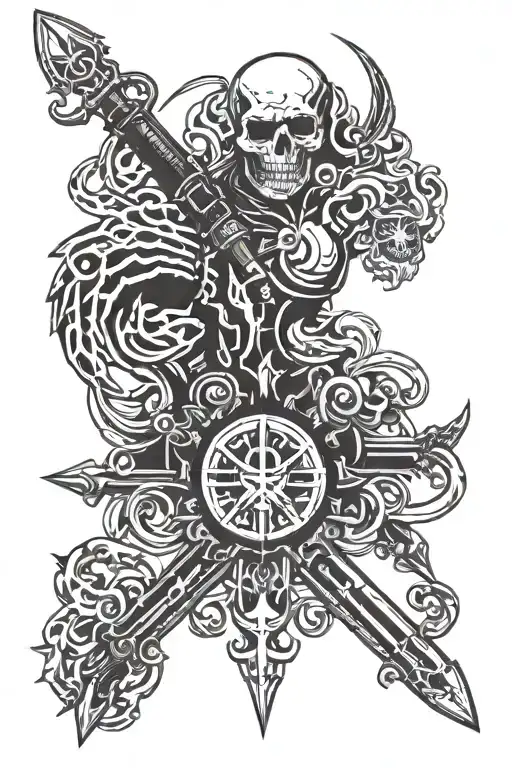 Cybersigilism Albanian Tattoo Design Inspired