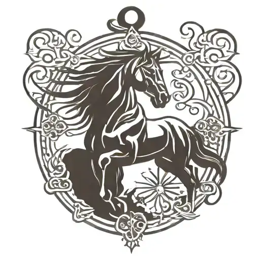Horse And Triskel Symbol