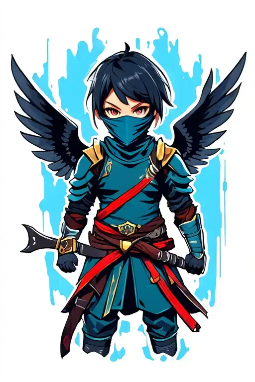 Ninja Wearing Armour With Wings