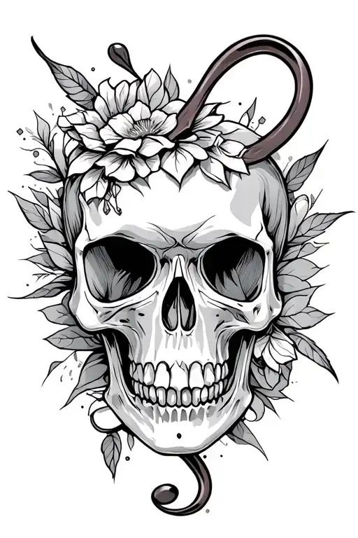 Skull With Clef Symbol Integrated