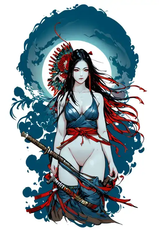 Naked Samurai Woman With A Woman's Body