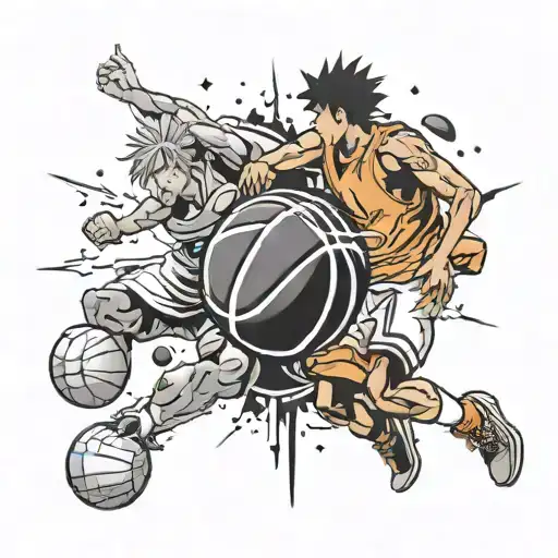 Football And Basketball Merged Together