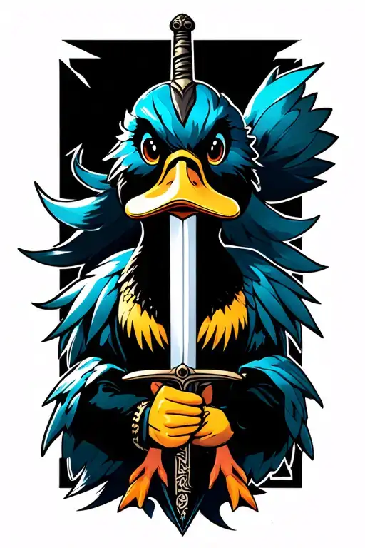 Duck Holding Sword