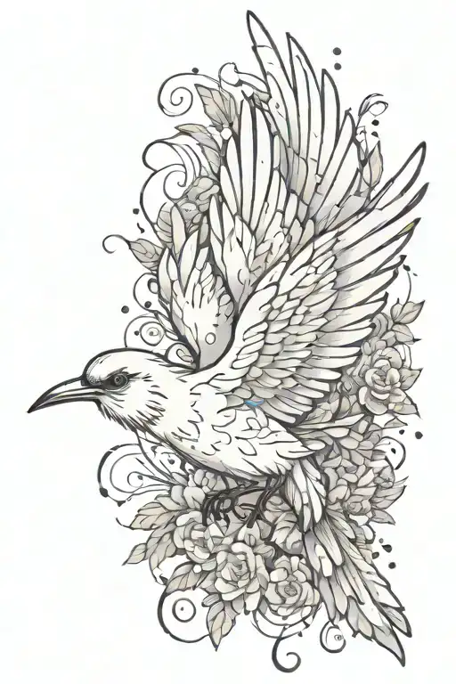 Just One Bird Flying No Added Details