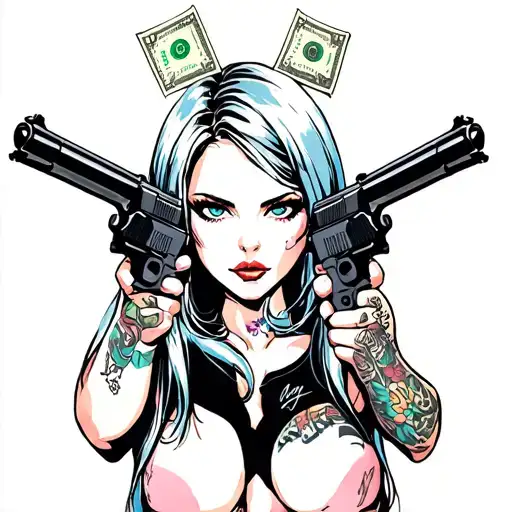 Rebecca Edgerunners Rebecca With Guns Money Drugs