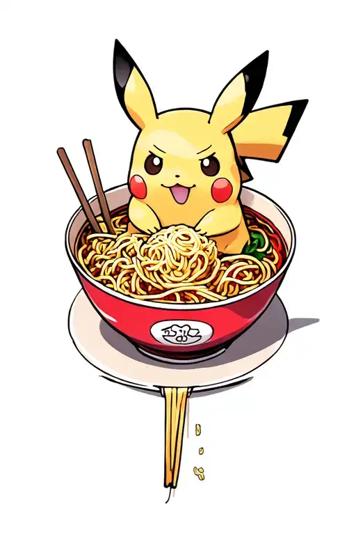 Pikachu Ramen Noodle Bowl Nestled