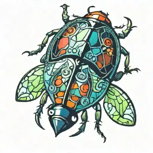 Ladybug Made Of Stained Glass