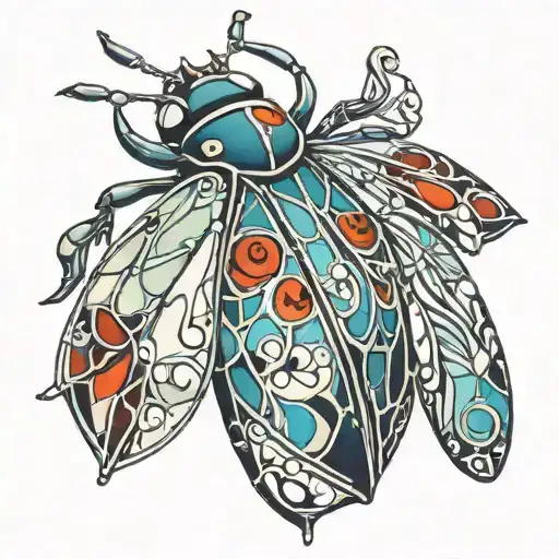 Ladybug Made Of Stained Glass