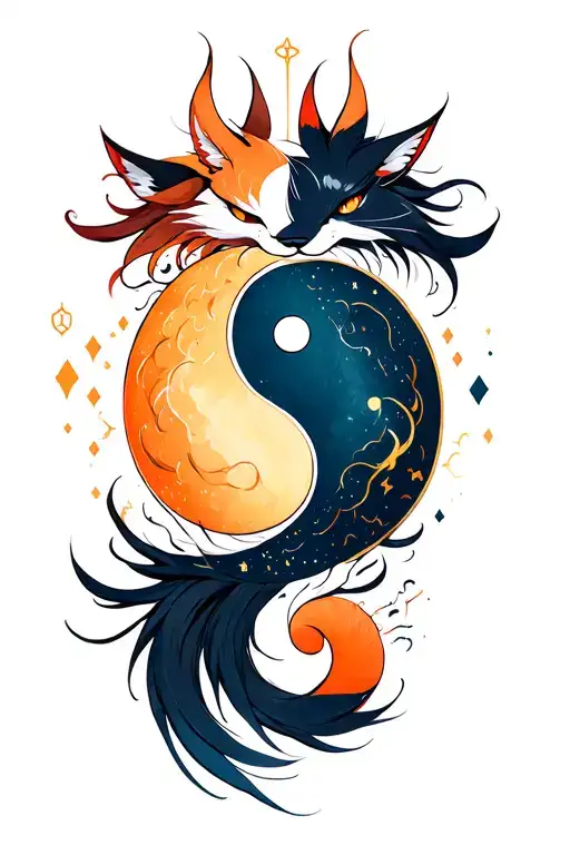 Kitsune Yin Yang Symbol