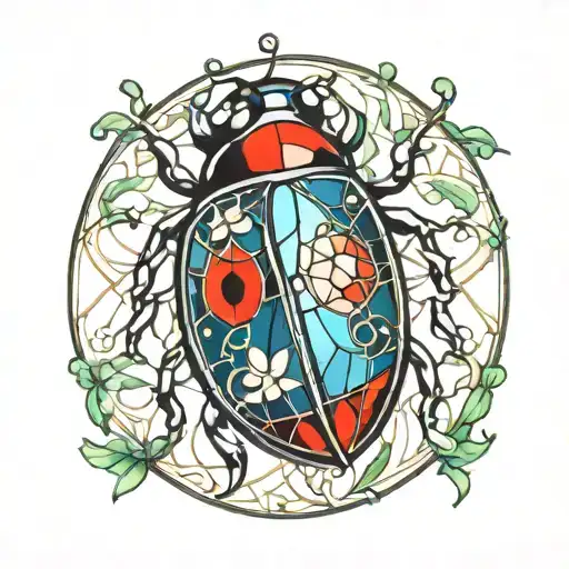 Ladybug Made Of Stained Glass
