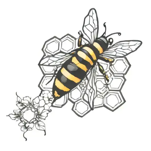 Bee And Honeycomb