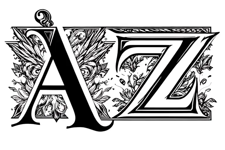 Letter A Roman Numeral 7 And Letter Z