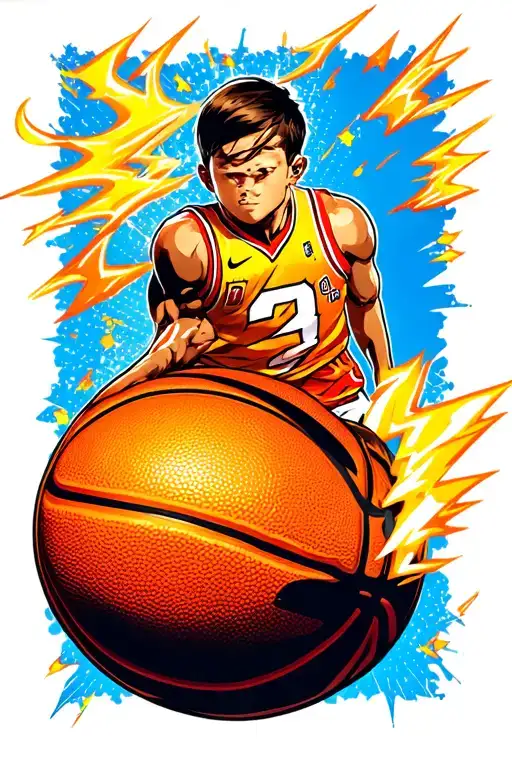 Basketball Ball With The Flash Of Mcqueen Flash