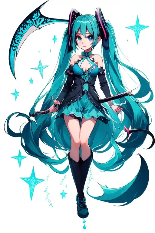 Hatsune Miku Whitch Scythe Hovering Whitch Small Stars