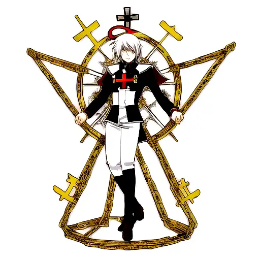 Christian Cross With Libra Scales Masculine