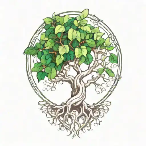 Half Sleeve Morton Bay Fig Tree With Roots