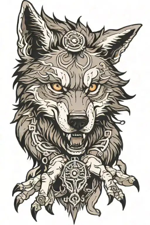 A Wolf's Head On The Hand