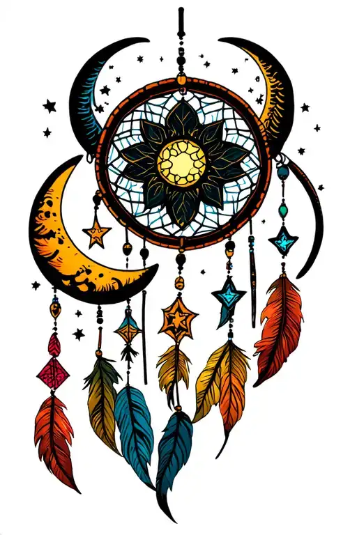 Dreamcatcher Sun Stars Moon
