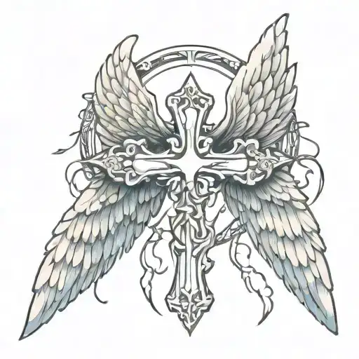 Cross With Angel Wings