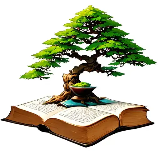 Bonsai Tree On Top Of A Bible