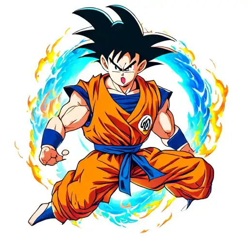 Dragon Ball Z Full Leg Sleeve Tattoo With Goku As Super Saion As Main Feature In Full Colour