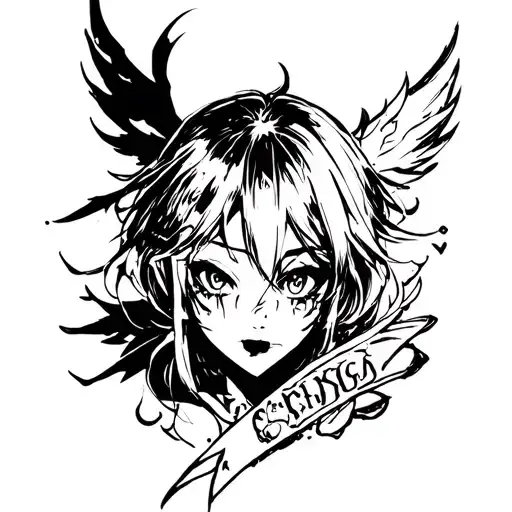 A Sketch Of Tattoos Painted With Black On A White Background In The Style Of Cybersgygas