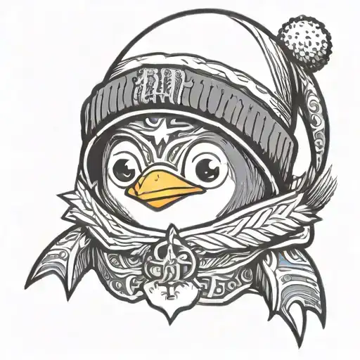Penguin Wearing A Beanie