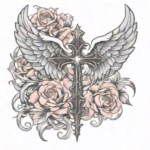 Cross With Angel Wings