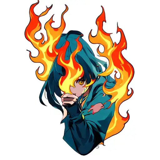 Anime Flames Left Arm Sleeve