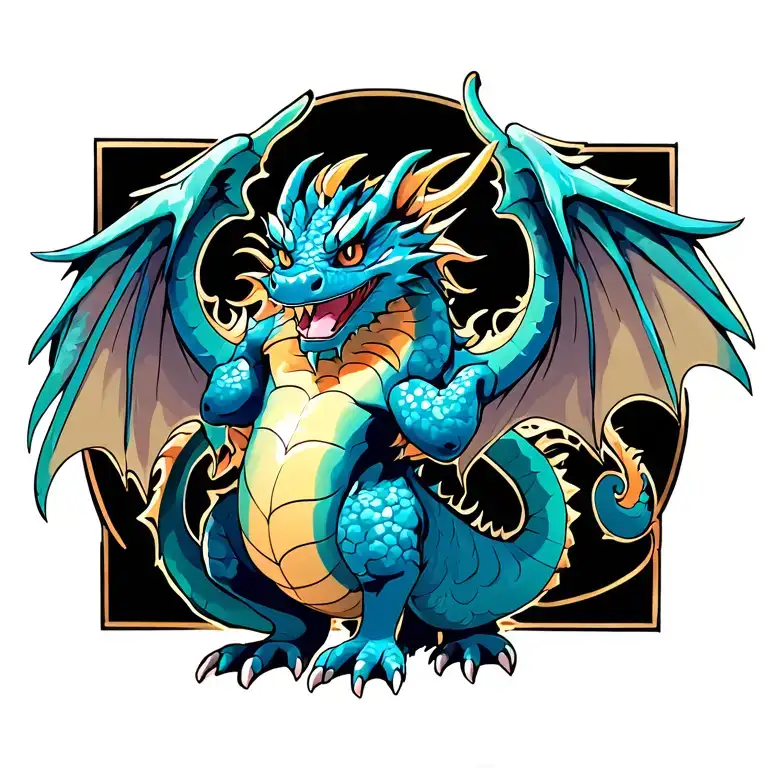 Dragon With Wings Spread Wide