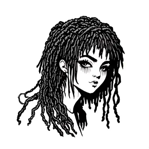 2000 Emo Black With Locs Cartoon