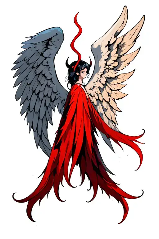 Angel Wing And Demon Wing Without Horn