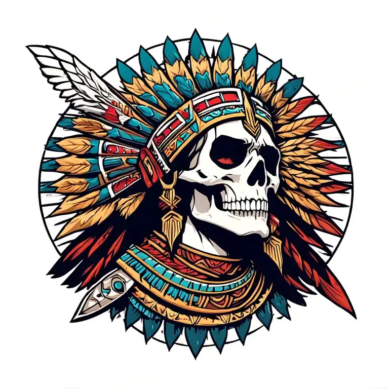 Saint Death Aztec Warrior