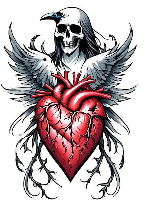 Grim Reaper Sacred Heart Raven