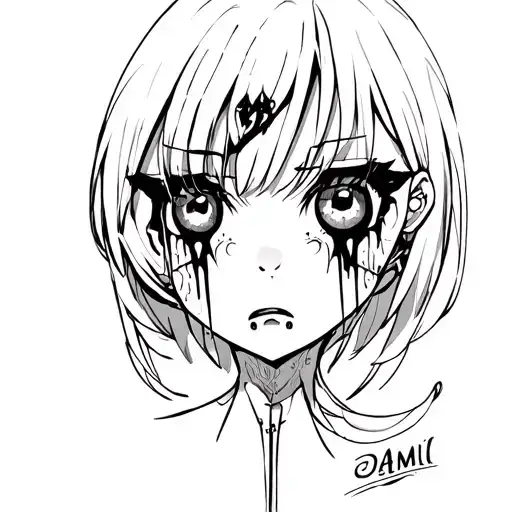 A Mid Face With A Crying Eye Symbol Integrated Yami