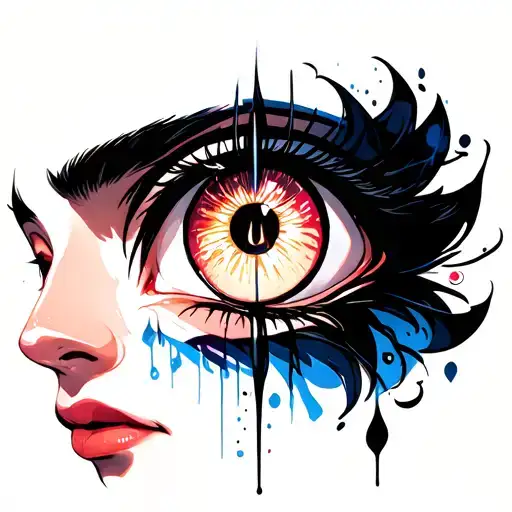 A Mid Face With A Crying Eye Symbol Integrated Yami